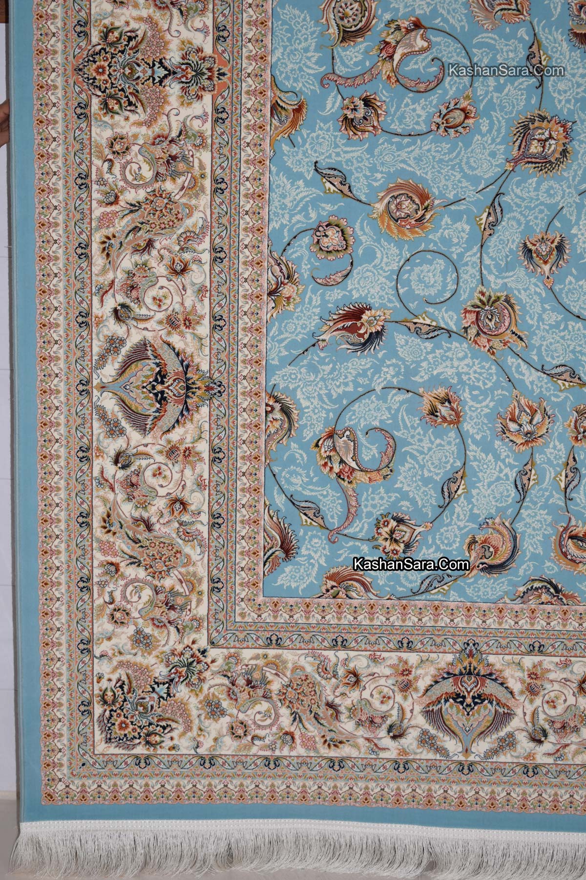 فرش کاشان طرح افشان طوسی
