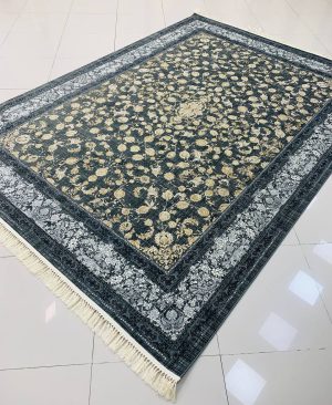 فرش سودا دودی ۱۲۰۰ شانه گل برجسته | کیفیت عالی و طراحی زیبا
