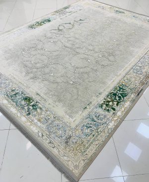 فرش روناک ترمه‌ای ۱۲۰۰ شانه گل برجسته – انتخاب خاص برای دکور ایرانی